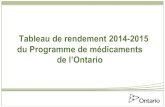 Tableau de rendement 2014-2015 du Programme de …health.gov.on.ca/fr/public/programs/drugs/publications/opdp/docs/o… · • Programme d’accès exceptionnel (PAE) : volet du PMO