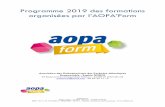 Programme 2019 des formations organisées par …...AOPA’Form Siège social : 12 Allée Thalassa - 64600 ANGLET SIRET : 813 143 740 00013 - Code NAF : 8559 A - Numéro d’existence