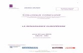 CdB - Dossier de presse - Colloque conclusif La renaissance Européenne - 21 mai 2015 … · 2015-10-24 · 1 Pôle de recherche Collège des Bernardins – 20 rue de Poissy – 75