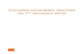 Comptes consolidés résumés › fr › content › download › 38106 › 1159028... · Comptes consolidés errésumés du 1 semestre 2016 4 ETAT DU RESULTAT GLOBAL CONSOLIDE (en