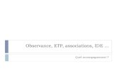 Observance, ETP, associations, IDEQuand il n’y a pas d’association dans le CeGIDD ! Les IDE sont formées à l’ETP ! Oui mais l’ETP c’est pour les maladies chroniques ! Et