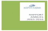 RAPPORT ANNUEL 2015-2016 - conseileaunordgaspesie.ca · Présentation de l’organisme ... Actions réalisées en 2015-2016 1. PLAN DIRECTEUR DE L’EAU ... 3. Contribuer à développer