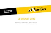 LE BUDGET 2020 - Nantes · - Fin de la 1ère phase du réaménagement du parc du Port-Boyer (aires de jeux), et du square à Nantes Nord (Jardin du Canada, rue Winnipeg) - Travaux