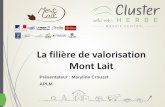 La filière de valorisation Mont Lait · Lait du MC sans différenciation : plus des deux tiers ... APLM est propriétaire du produit dès la sortie de l’entreprise de transfo.