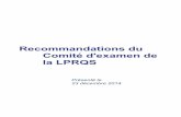 Recommandations du Comité d'examen de la LPRQS€¦ · d'examen de la Loi de 2004 sur la protection des renseignements sur la qualité des soins, qui met l'accent sur l'utilisation