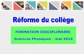 FORMATION DISCIPLINAIRE Sciences Physiques - mai 2016pedagogie.ac-limoges.fr/physique.../diaporama_cycle... · Construction des connaissances nécessaires à la description et à