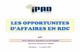 LES OPPORTUNITES DDDD’’’’AFFAIRES EN RDCAFFAIRES EN RDC · 2019-09-02 · Directeur Général de l’ANAPI LES OPPORTUNITES DDDD’’’’AFFAIRES EN RDCAFFAIRES EN RDC