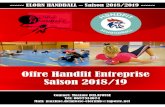 Offre Handfit Entreprise Saison 2018/19 - Elorn Handball...HANDJOY Jeux avec Ballons, ateliers ludiques COOLDOWN Récupération guidée, Relaxation. l’inactivité physique Enjeux