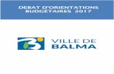 DEBAT D’ORIENTATIONS BUDGÉTAIRES 2017 - Mairie de Balma...La loi de finances pour 2017, nouvelle déclinaison de la loi de programmation des finances publiques pour 20142019, a
