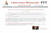 Libération Nationale PTT pdf/2016 - Trimestre 01.pdf · libération des camps. C’est la loi du 14 avril 1954 qui instituait « la Journée nationale du souvenir des victimes et