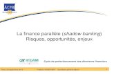 La finance parallèle (shadow banking - Banque de France › ... › documents › 20150923_shadowba… · La finance parallèle (shadow banking) Risques, opportunités, enjeux .