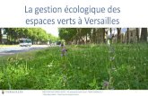 La gestion écologique des espaces verts à V · Réflexion globale sur la gestion des espaces verts Travail en amont sur les projets Faire des économies de temps : Fleurissement