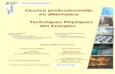 Licence professionnelle en alternance Techniques Physiques des … · à la problématique de l’énergie et une aptitude à progresser efficacement dans leur carrière. Cet objectif
