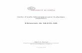 Eléments de MATLAB - Freesolar.energy.free.fr › logiciel divers › MatLab1.pdf · • Introduction à Matlab J.-T. Lapresté (Ellipses, 1999) • Mastering Matlab 6 D. Hanselman
