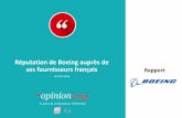 Réputation de Boeing auprès de ses fournisseurs français Rapport · 2016-10-14 · Top3 des priorités . Les autres priorités . Compte tenu de l’évolution du marché, la problématique