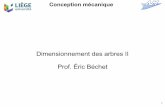 Dimensionnement des arbres II Prof. Éric BéchetDimensionnement des arbres Vitesse(s) critique d’un arbre Comme tout élément de machine, les arbres sont soumis à des sollicitations