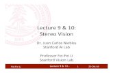 Lecture'9'&'10:'' Stereo'Vision'vision.stanford.edu/.../lecture9_10_stereo_cs131_2016.pdfFei-Fei Li Lecture 9 & 10 - Algorithm: • Re-project image planes onto a common plane parallel