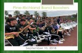 Pine-Richland Band Boosters · 2018-09-10 · Current Cash Balance as of September 7, 2018 is $92,881.44 Large Surplus Balance due to Band Registration, Kennywood Ticket Sales, and