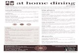 at home dining · ; Rue Zurlinden 6, 1207 Genève(Eaux Vives) Origines des viandes/poissons: Porc -Suisse; Poulet -Suisse; Bœuf –France ; Dorade –Espagne Prix en CHF; TVA 2.5%