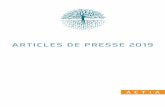 ARTICLES DE PRESSE 2019 - Actia - Asso › wp-content › uploads › Actia... · 2020-02-04 · Actia . articles de presse Actia . 16 rue Claude-Bernard . 75231 Paris Cedex 05 .