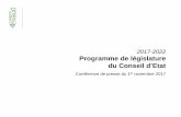 2017-2022 Programme de législature du Conseil d’Etat©sentation... · 2017-11-01 · Simplifier l'organisation régionale des soins ... la population/asile et la mobilité Baisse