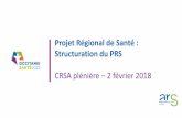 Projet Régional de Santé : Structuration du PRS · CRSA plénière – 02 février 2018 13 . 1. Développer le dépistage, le repérage et l’a ompagnement précoces Chaque personne