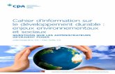 Cahier d’information sur le développement durable : enjeux .../media/site/business-and... · concerne les opportunités et les risques associés aux enjeux environnementaux et