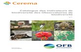 Catalogue des indicateurs de biodiversité des ... · Cerema – DTerCE Département Environnement Territoires Climat Définition des thématiques (à noter que le sommaire des thématiques