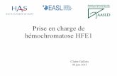 Prise en charge de hémochromatose HFE1 - Hepatowebhepatoweb.com/DES/exposes/DES06_2013_GANNE/Gallois.pdf · 2013-08-27 · Prise en charge de ... 08 juin 2013 . Définition • Maladie