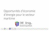 Opportunités d’économie d’énergie pour le secteur · •Techsol Marine •Canal Marine. 3E Ing. : réalisations en efficacité énergétique Services réalisés : •Audit