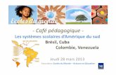 -Café pédagogique · 2013-04-20 · -Café pédagogique - Les systèmes scolaires d’Amérique du sud Brésil, Cuba, Colombie, Venezuela Jeudi 28 mars 2013 Association Ecoles du