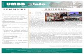 UMBB Info d'Information... · 2018-01-18 · En effet, du congrès inter-national sur les biotechno-logies, et sur la valorisation de la biomasse, tous deux organisés par la faculté