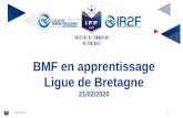 BMF en apprentissage Ligue de Bretagne · 2020-03-04 · Bloc 2 Module Sécurité Bloc 4 Module Sécurité Certification UC1.1 *** Les exercices * s 14h00 -15h30 BLOC 2 Module Futsal