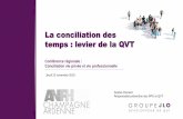 La conciliation des temps : levier de la QVT · 2018-11-23 · D’une gestion individualisée à une approche collective différenciée de la conciliation des temps • Le contexte