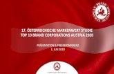 17. ÖSTERREICHISCHE MARKENWERT STUDIE TOP 10 ... BRAND CORPORATIONS BRAND VALUE MRD EUR AUSTRIA2020 10 P BRAND CORPORATIONS Growth Leader TOP 10 Brand Corporations 2020 relativ ÖSTERREICHISCHE