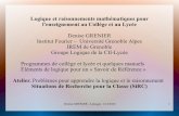 Denise GRENIER Institut Fourier – Université Grenoble ... · Denise GRENIER - Limoges 1/12/2016 2 Dans les programmes du Cycle 4 (B.O. spécial Novembre 2015) « Comprendre, s'exprimer