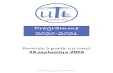 Programme 2020-2021 · Site internet : 05/07/2020 10:52- 5/8 Cours Animé par Code Niveau Jour Horaire Prix Espagnol Céline Le Her EE1 Débutant lundi 17h30-19h 140€ Justine Maillard