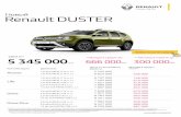 Новый Renault DUSTER · 2020-05-27 · Новый Renault DUSTER Комплектация Двигатель Access 1,6 4х2 МКП5 (114 л. с.) 1,6 4х4 МКП6 (114 л. с.)