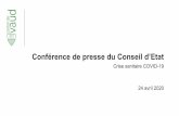 Point de presse du Conseil d’Etat - État de Vaud · 24 avril 2020 5 DFJC Enseignement à distance et mesures prises face à l’épidémie COVID -19 • Certificat obtenu sur la