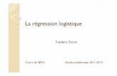 La régression logistique 14... · 2017-02-10 · La régression logistique Cours de BMV1 Année académique 2011-2012 Frédéric Farnir. Position du problème ... > 45 4 3 0.13 0.21