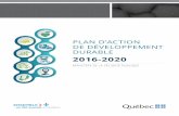 Plan d'action de développement durable 2016-2020 · Chapitre 4. Application de la Loi sur le développement durable 4.104 Dans le cadre d’une réévaluation ultérieure du plan