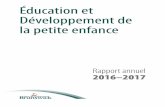 Éducation et Développement de la petite enfance, Rapport ... · Le ministère de l’Éducation et du Développement de la petite enfance a comme mission d’assurer l’excellence