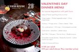 VALENTINES DAY DINNER MENU · PDF file VALENTINES DAY DINNER MENU Glass of French sparkling wine on arrival Crispy oysters | Pickled vegetable salad | Citrus mayonnaise Anchovy | Avruga