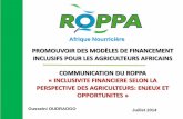 Briefings de Bruxelles sur le Développement ......En Afrique de l’Ouest, l’agriculture c’est: 60% des emplois , 32% dans la formation du PIB; Agriculture familiale fournit environ