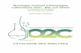 Œnologie Conseil Champagne Laboratoire O2C - Bar sur Seine · Pour émettre une déclaration de conformité, l’œnologue habilité se base sur les normes analytiques du cahier