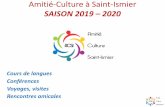 Amitié-Culture à Saint-Ismier SAISON 2019 – 2020 · docteur en géologie des Universités de Grenoble et Lausanne, spécialiste de la formation des chaînes de montagne au sein
