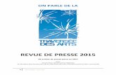 REVUE DE PRESSE 2015 - Monteux coeur de villemonteuxcoeurdeville.fr/wp-content/uploads/2016/06/... · 1 Myriam MENDY – Janvier 2016 ON PARLE DE LA REVUE DE PRESSE 2015 39 articles