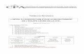 TERMES DE REFERENCE - Tchadinfos.comtchadinfos.com/wp-content/uploads/2017/08/TDR... · 2017-08-28 · TERMES DE REFERENCE « APPEL A CANDIDATURE POUR LE RECRUTEMENT DE L’EQUIPE
