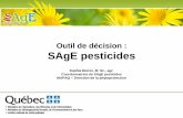 Outil de décision : SAgE pesticides...Objectifs du projet (suite) Permettre aux producteurs et conseillers agricoles de faire un choix éclairé parmi les produits de protection des