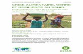 CRISE ALIMENTAIRE, GENRE ET RESILIENCE AU SAHEL · crise alimentaire de 2012 au Sahel, sous l’angle genre. Ce travail . de recherche réalisé sur le terrain de trois pays, à savoir
